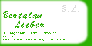 bertalan lieber business card